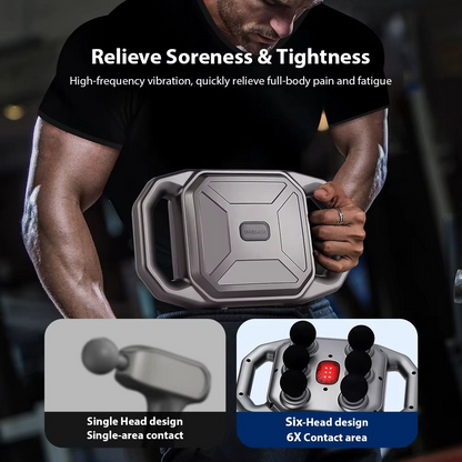 Masseur musculaire électrique à 6 têtes portable rechargeable