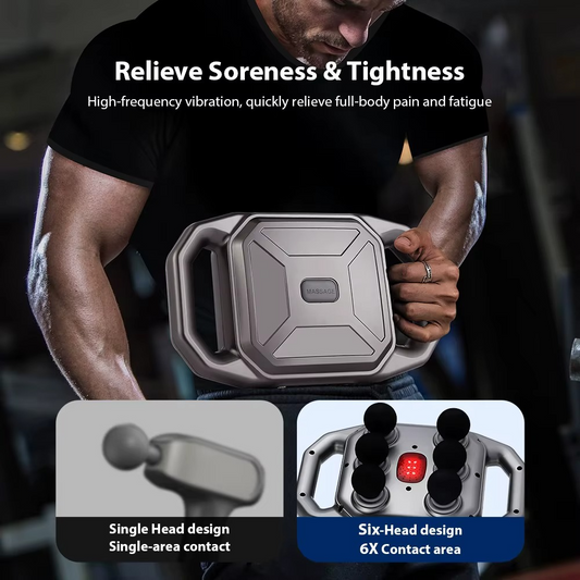 Masseur musculaire électrique à 6 têtes portable rechargeable