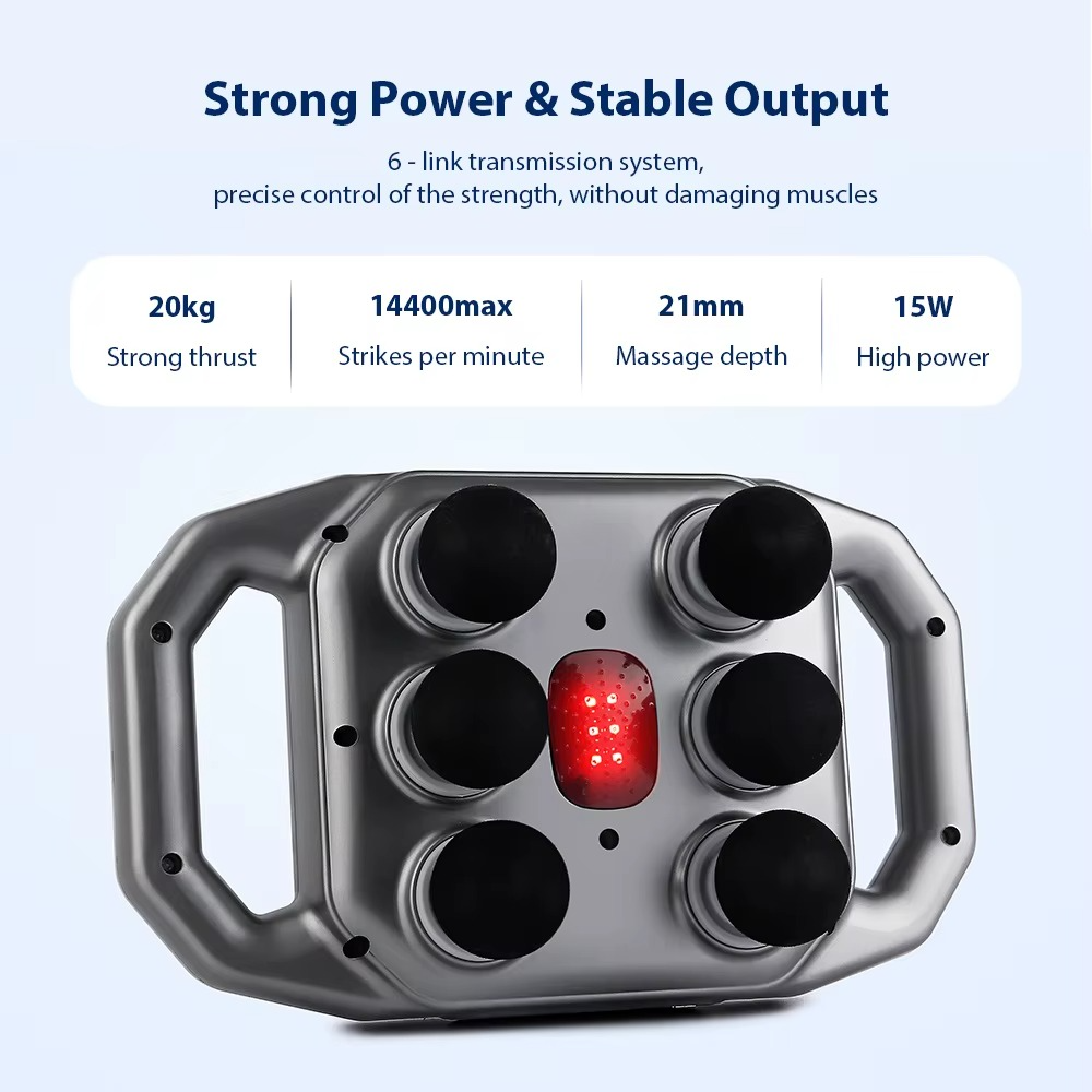 Masseur musculaire électrique à 6 têtes portable rechargeable